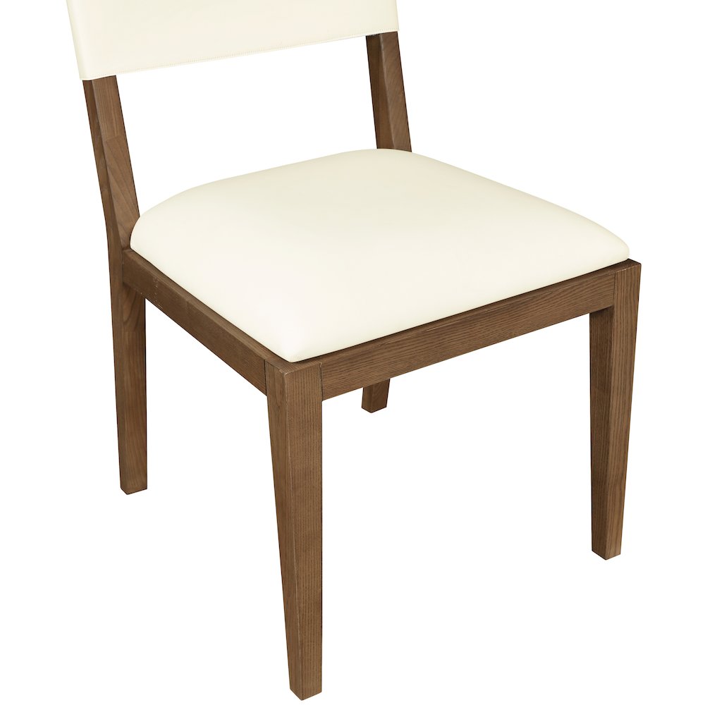 Avon Cream Vegan Leather Dining Side Chair, Set of 2