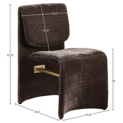 Slique Brown Fabric Upholstered Dining Chair