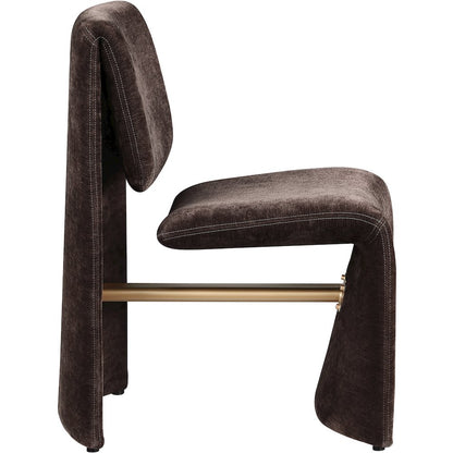 Slique Brown Fabric Upholstered Dining Chair