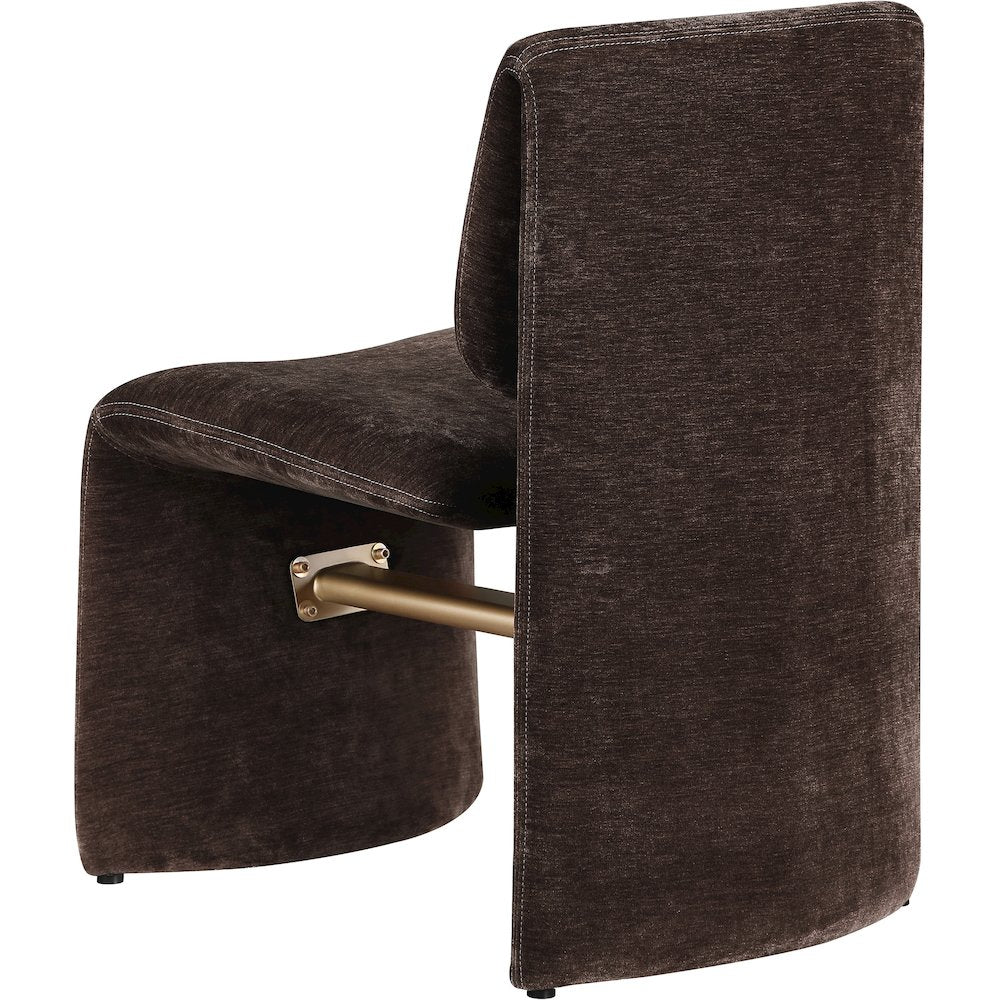 Slique Brown Fabric Upholstered Dining Chair