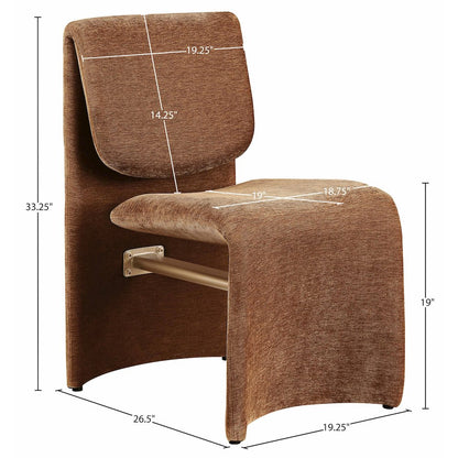 Slique Cognac Fabric Upholstered Dining Chair