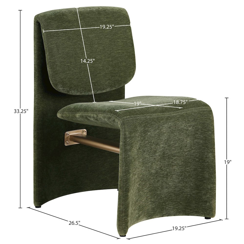 Slique Green Fabric Upholstered Dining Chair