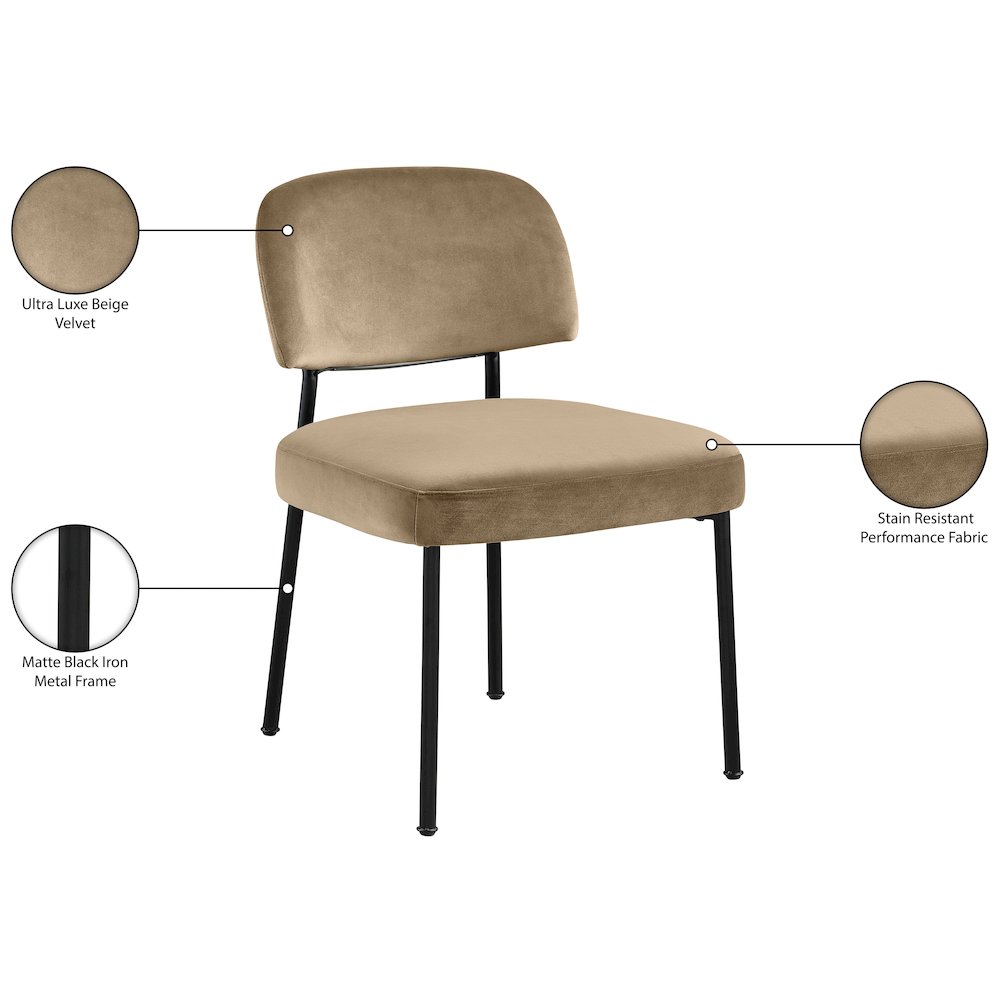 Zarelle Beige Performance Fabric Upholstered Dining Chair, Set of 2