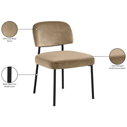 Zarelle Beige Performance Fabric Upholstered Dining Chair, Set of 2