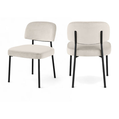 Zarelle Cream Performance Fabric Upholstered Dining Chair, Set of 2