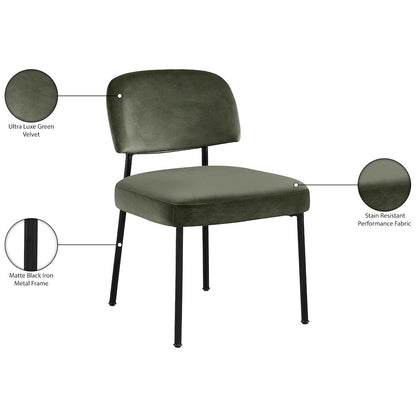 Zarelle Green Performance Fabric Upholstered Dining Chair, Set of 2