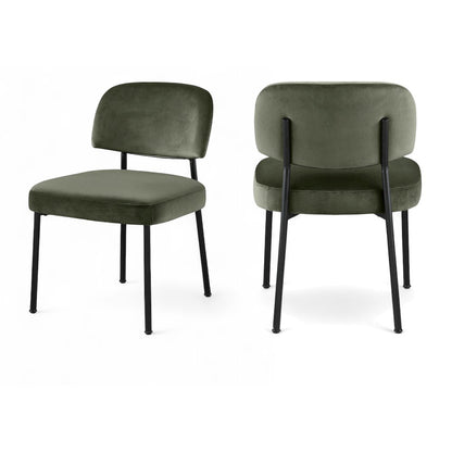 Zarelle Green Performance Fabric Upholstered Dining Chair, Set of 2