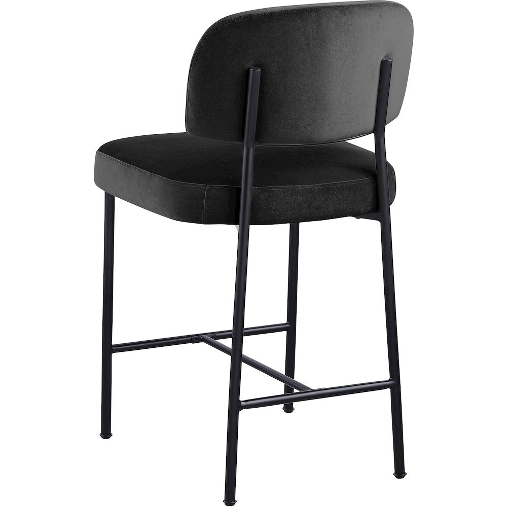 Zarelle Black Performance Fabric Upholstered Counter Stool, Set of 2