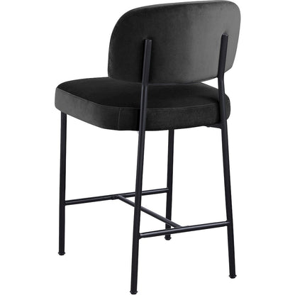 Zarelle Black Performance Fabric Upholstered Counter Stool, Set of 2
