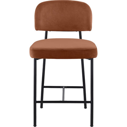Zarelle Cognac Performance Fabric Upholstered Counter Stool, Set of 2