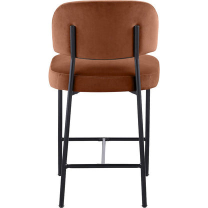 Zarelle Cognac Performance Fabric Upholstered Counter Stool, Set of 2