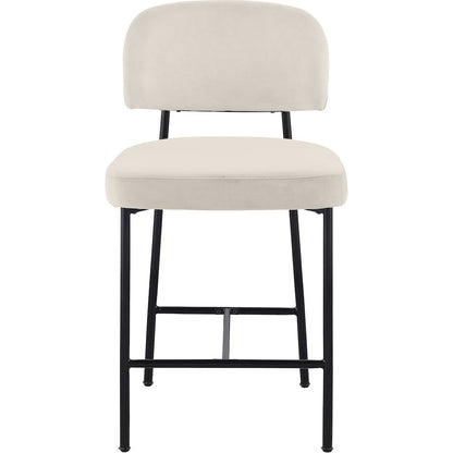 Zarelle Cream Performance Fabric Upholstered Counter Stool, Set of 2