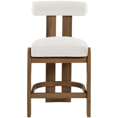 Arienzo Cream Velvet Performance Fabric Upholstered Counter Stool, Set of 2