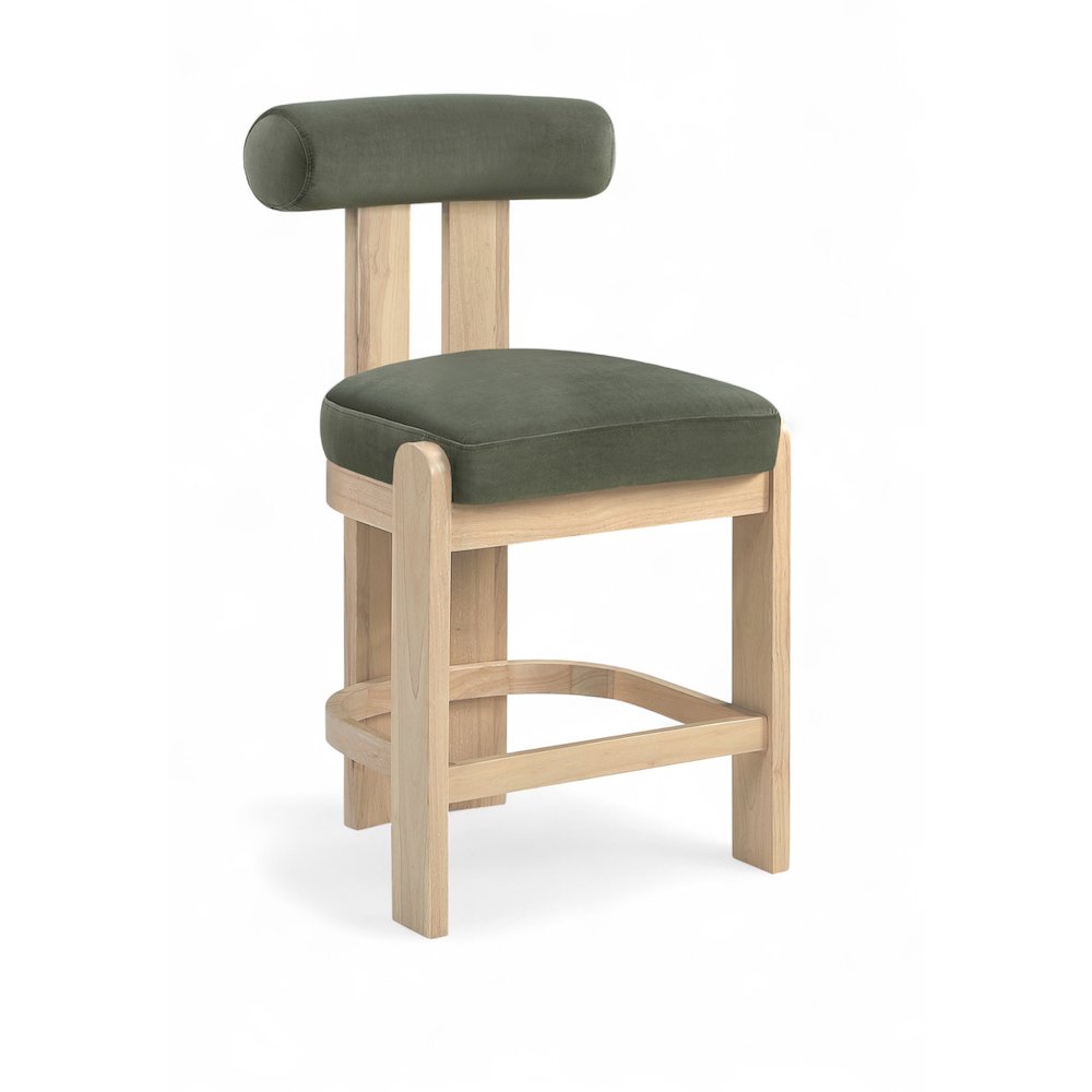 Arienzo Green Velvet Performance Fabric Upholstered Counter Stool, Set of 2