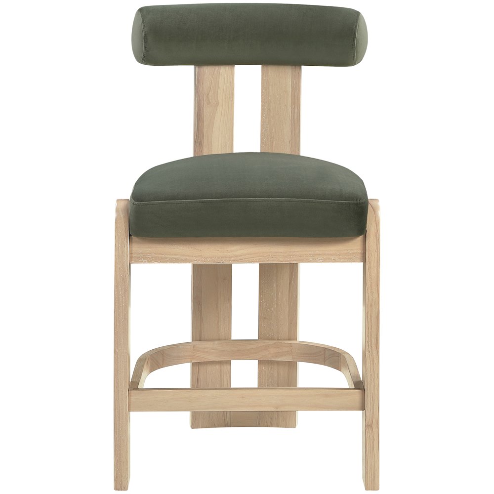 Arienzo Green Velvet Performance Fabric Upholstered Counter Stool, Set of 2