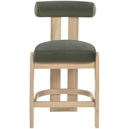 Arienzo Green Velvet Performance Fabric Upholstered Counter Stool, Set of 2