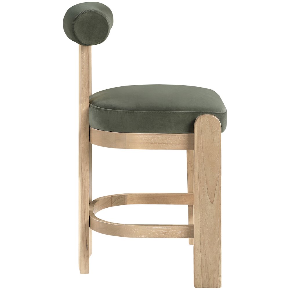 Arienzo Green Velvet Performance Fabric Upholstered Counter Stool, Set of 2