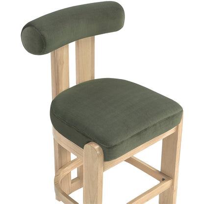 Arienzo Green Velvet Performance Fabric Upholstered Counter Stool, Set of 2