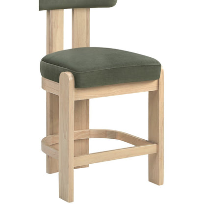 Arienzo Green Velvet Performance Fabric Upholstered Counter Stool, Set of 2