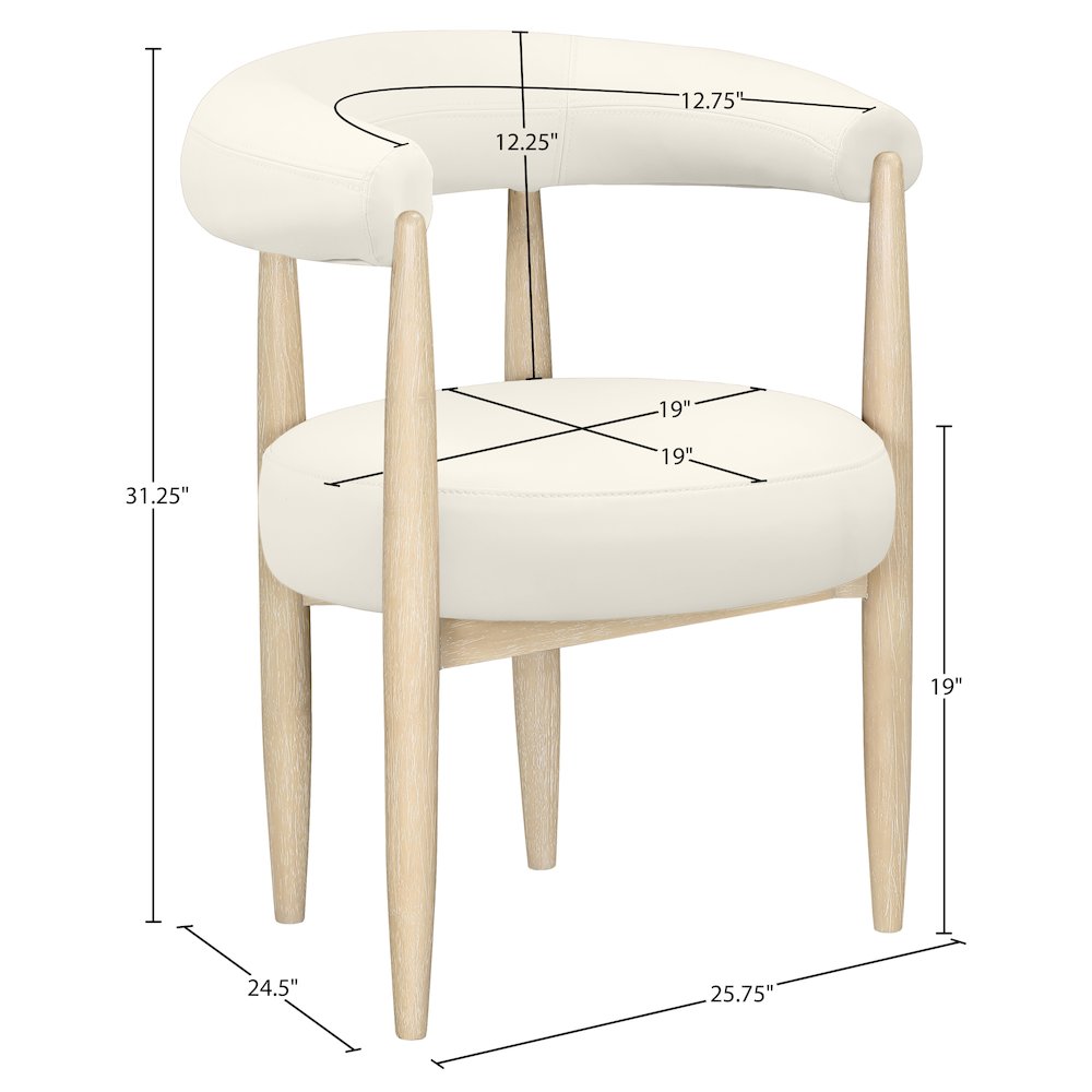 Sable Cream Vegan Leather Upholstered Dining Chair