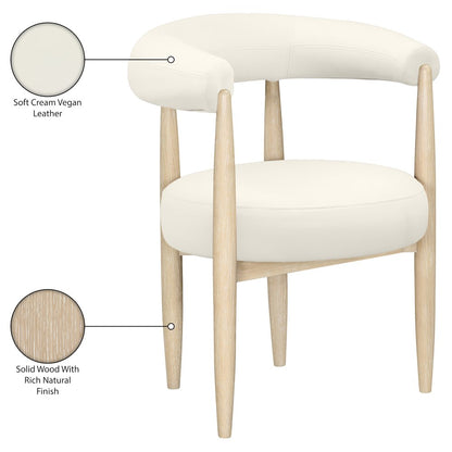 Sable Cream Vegan Leather Upholstered Dining Chair