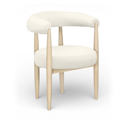Sable Cream Vegan Leather Upholstered Dining Chair