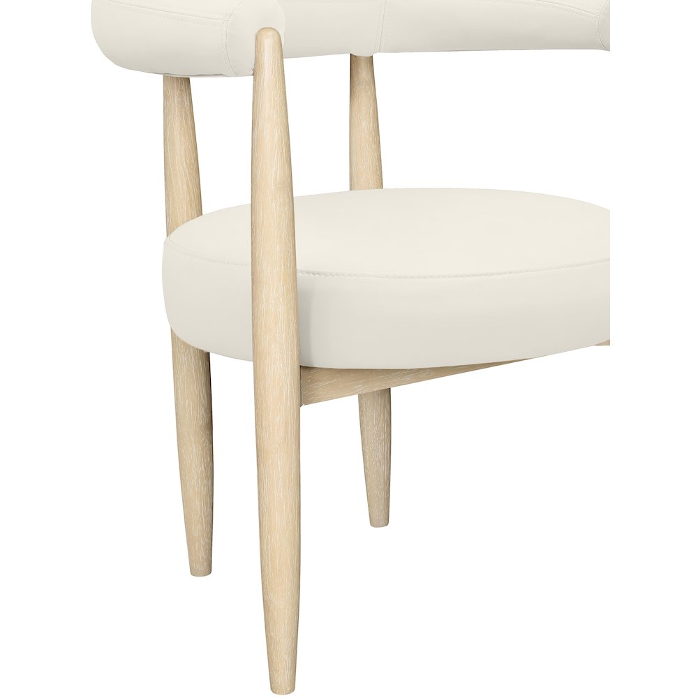 Sable Cream Vegan Leather Upholstered Dining Chair