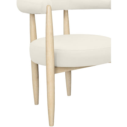 Sable Cream Vegan Leather Upholstered Dining Chair