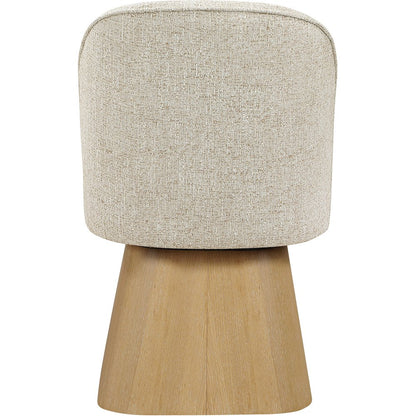 Marlowe Beige Linen Textured Fabric Upholstered Swivel Dining Side Chair