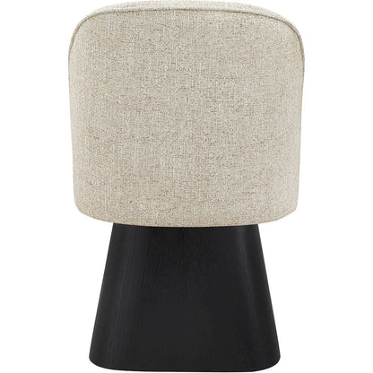 Marlowe Beige Linen Textured Fabric Upholstered Swivel Dining Side Chair