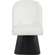 Marlowe Cream Linen Textured Fabric Upholstered Swivel Dining Side Chair