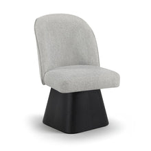 Marlowe Grey Linen Textured Fabric Upholstered Swivel Dining Side Chair