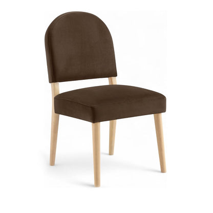 Varinelle Brown Velvet Upholstered Dining Chair, Set of 2