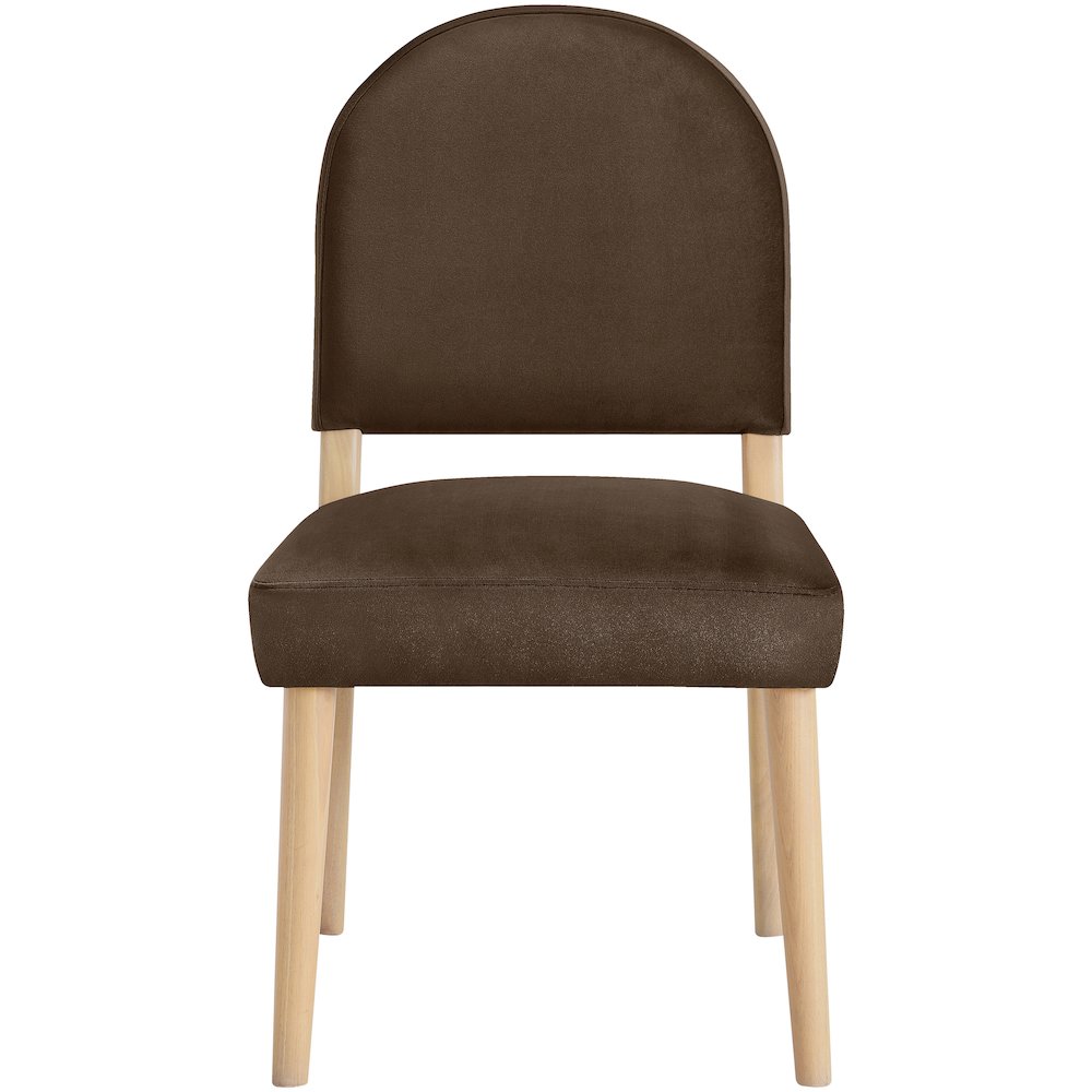 Varinelle Brown Velvet Upholstered Dining Chair, Set of 2