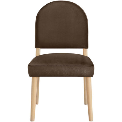 Varinelle Brown Velvet Upholstered Dining Chair, Set of 2