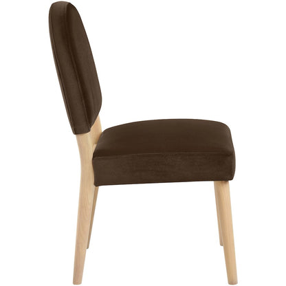 Varinelle Brown Velvet Upholstered Dining Chair, Set of 2
