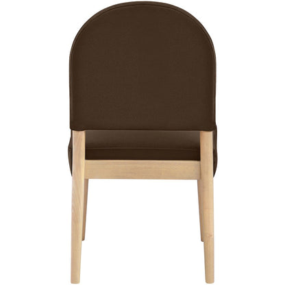 Varinelle Brown Velvet Upholstered Dining Chair, Set of 2