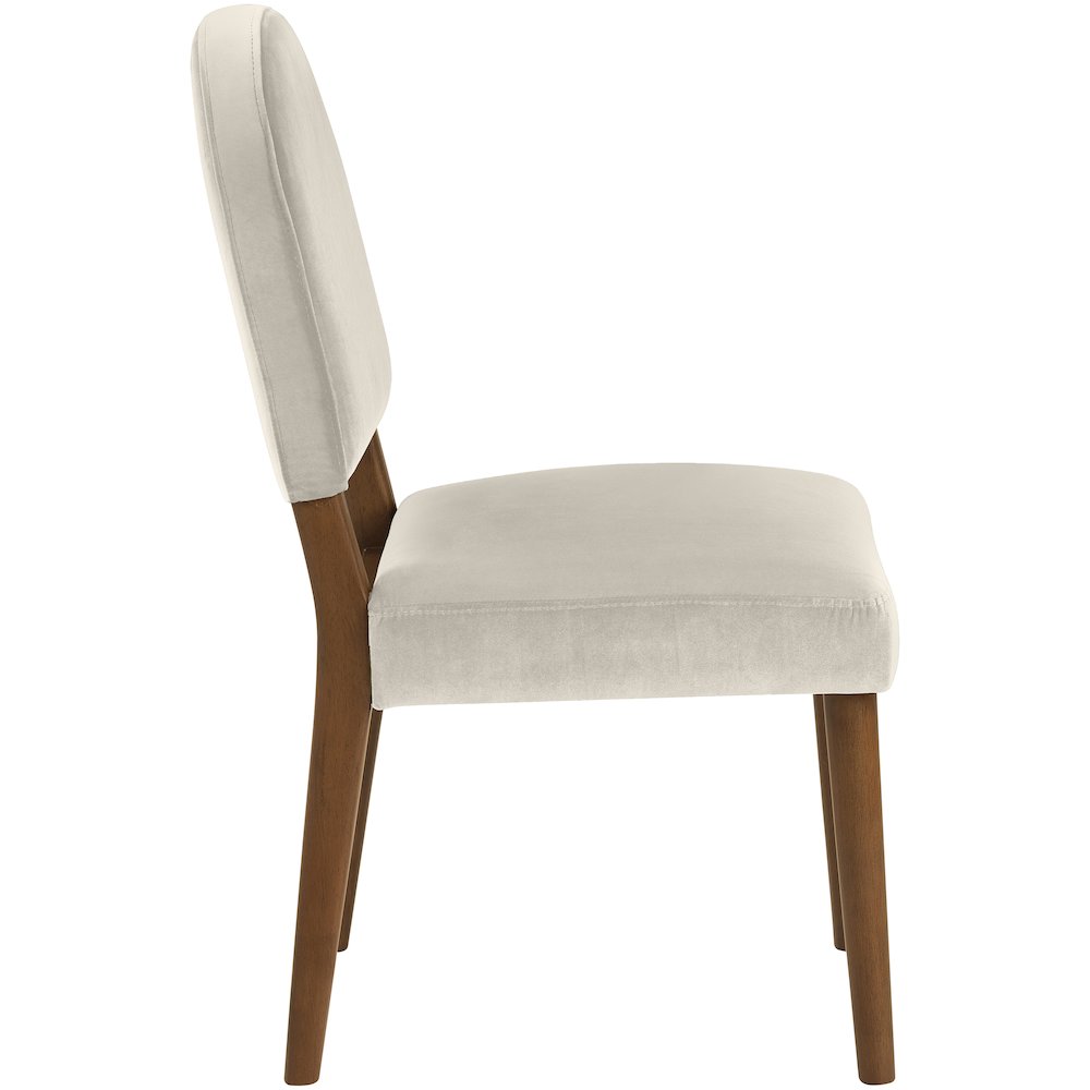 Varinelle Cream Velvet Upholstered Dining Chair, Set of 2