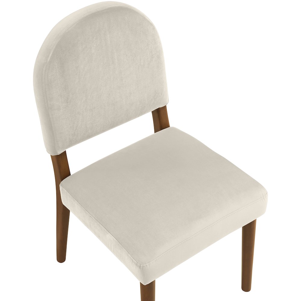 Varinelle Cream Velvet Upholstered Dining Chair, Set of 2