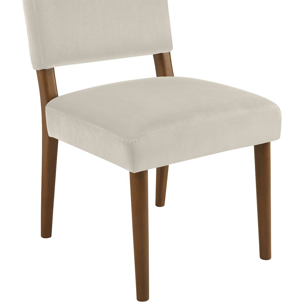 Varinelle Cream Velvet Upholstered Dining Chair, Set of 2
