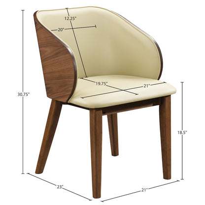 Glenwood Cream Vegan Leather Upholstered Dining Chair, Set of 2