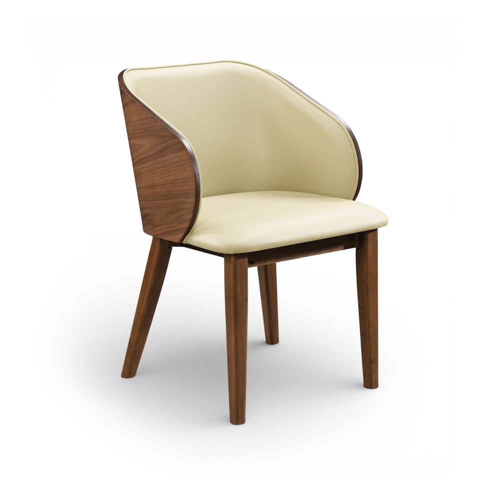 Glenwood Cream Vegan Leather Upholstered Dining Chair, Set of 2