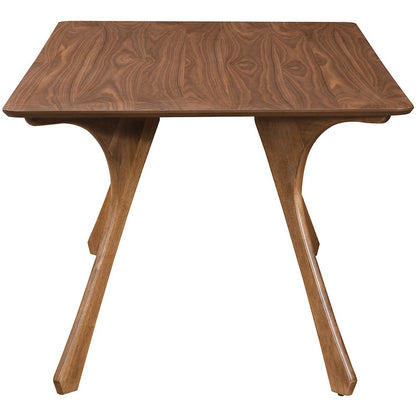 Glenwood 71" Brown Solid Wood And Walnut Veneer Dining Table