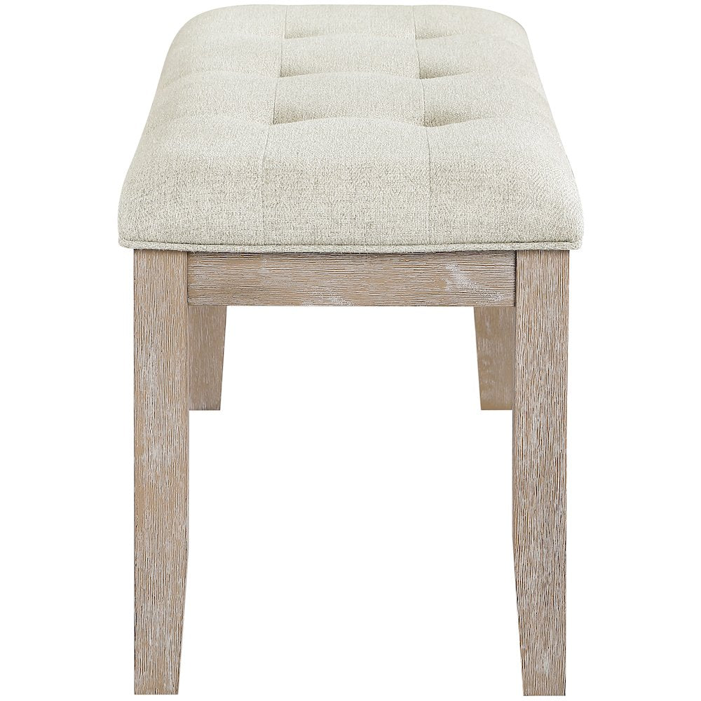 Ananda Beige Fabric Upholstered Bench