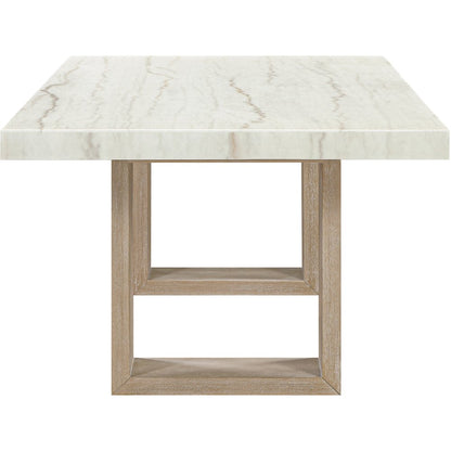 Ananda 84" White Marble Dining Table
