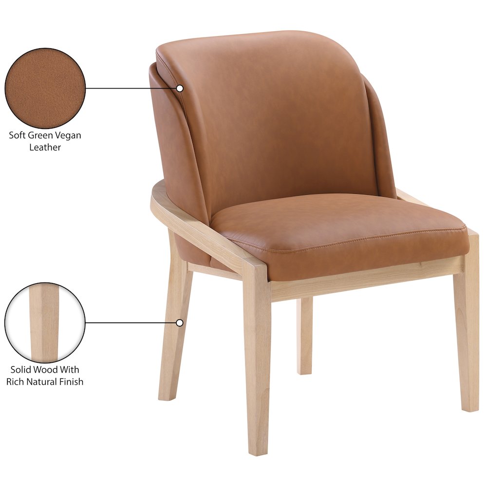 Navo Cognac Vegan Leather Upholstered Dining Chair