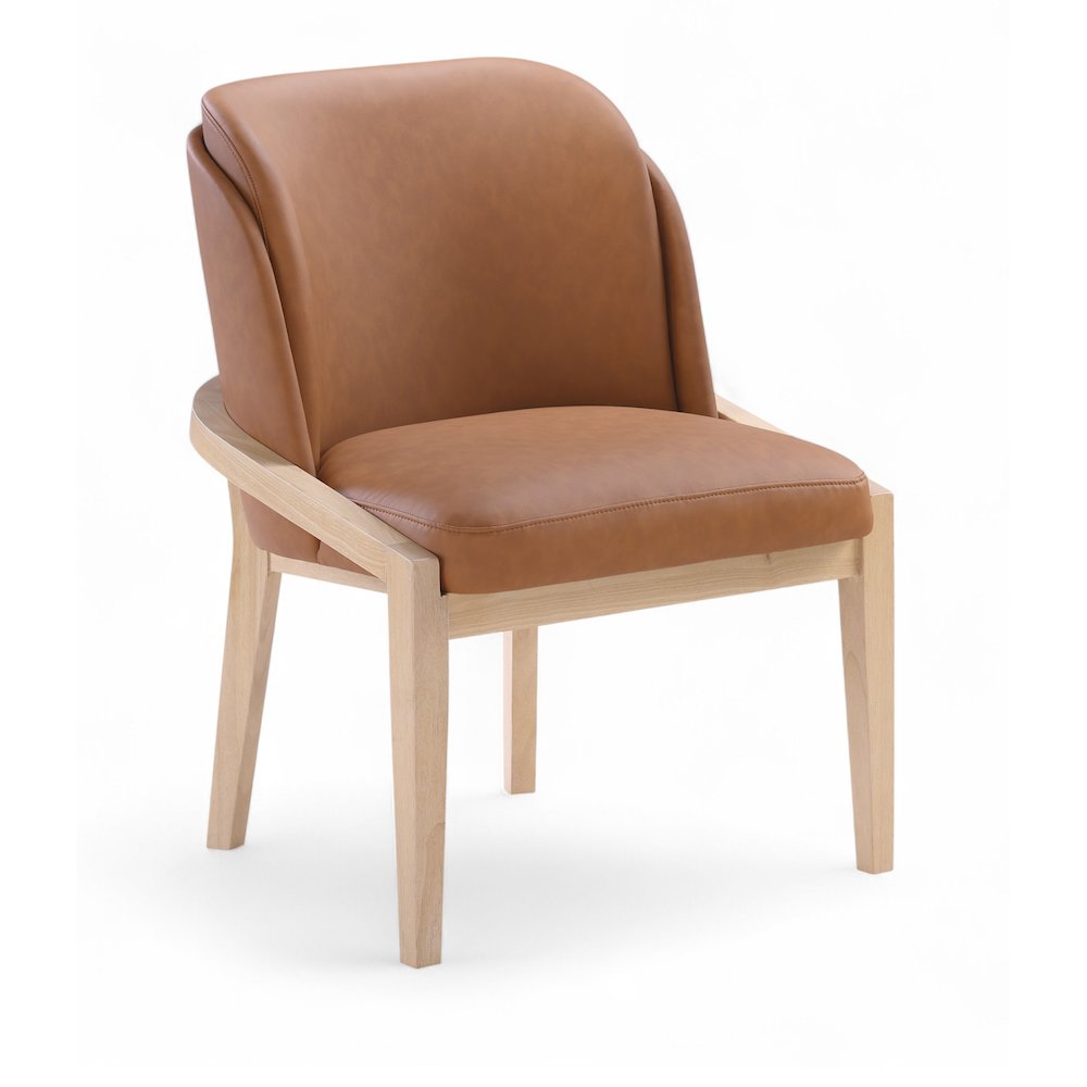 Navo Cognac Vegan Leather Upholstered Dining Chair