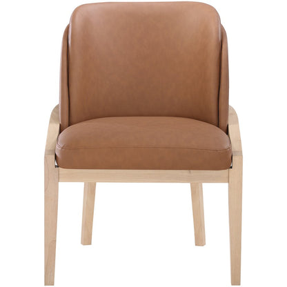 Navo Cognac Vegan Leather Upholstered Dining Chair