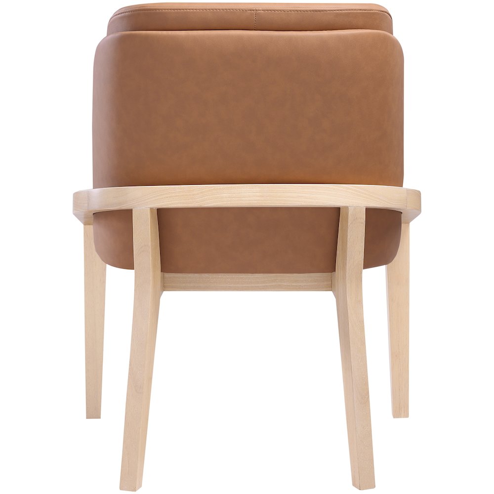 Navo Cognac Vegan Leather Upholstered Dining Chair