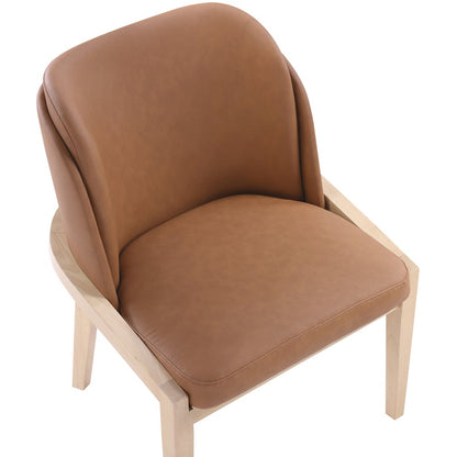 Navo Cognac Vegan Leather Upholstered Dining Chair
